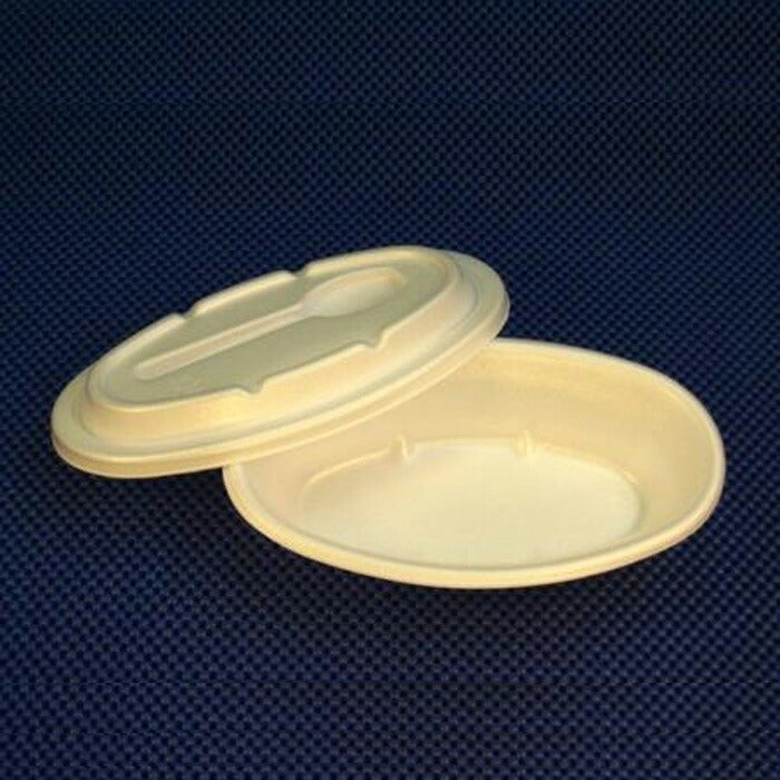 発泡スチロール製 使い捨て 皿 小判カレー容器 G-32カレー蓋付セット (50枚入)使い捨て 皿 イベント用品 学祭 文化祭 アウトドア