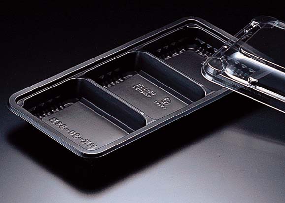 惣菜容器 HK30-31B黒 透明蓋セット(100枚入) 使い捨て 電子レンジ対応 業務用