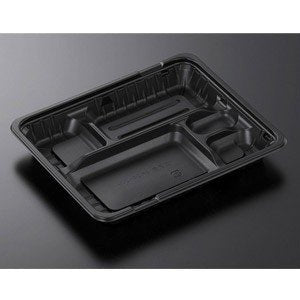 弁当容器 使い捨て ガチ弁 IK24-20A 黒 蓋付セット (100枚入)テイクアウト用 お持ち帰り用 業務用 イベント用 電子レンジ対応