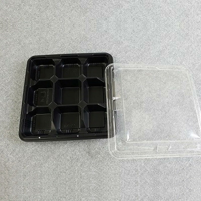 弁当容器 KF-80黒 透明蓋セット(50枚入) 使い捨て 電子レンジ対応 業務用