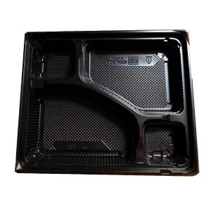 弁当容器 KE1B 黒 蓋付セット (100枚入)内嵌合タイプ 電子レンジ対応 使い捨て容器