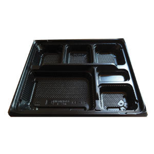 弁当容器 KE-1C 黒 蓋付セット (50枚入)内嵌合タイプ 電子レンジ対応使い捨て容器