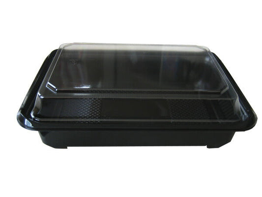 KD-7黒 深蓋付セット (50枚入) 弁当容器 使い捨て 内嵌合タイプ テイクアウト用 お持ち帰り用 業務用 イベント用