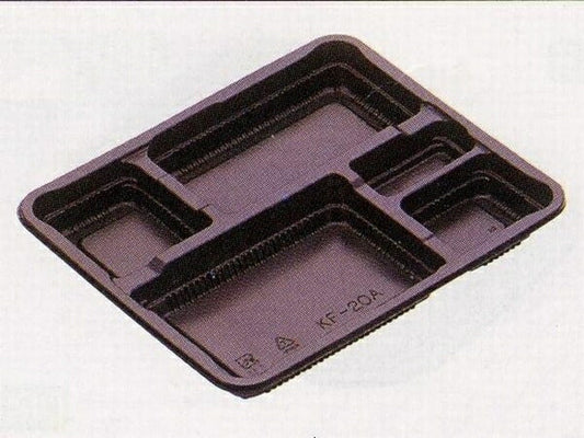 弁当容器 KF-20A 黒 蓋付セット (50枚入)外嵌合タイプ 電子レンジ対応 使い捨て容器