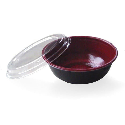 【R2】RP丼小 RB(赤黒) 蓋付セット 【約650cc】 (900枚入)発泡スチロール製 どんぶり テイクアウト イベント用品